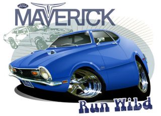1970 Ford Maverick Muscle Car Licenced T shirts
