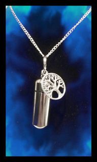 Eternal TREE OF LIFE Silver Cremation Urn 24 NECKLACE Remembrance 