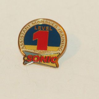 SONIC DRIVE IN Employee Uniform Fast Food Lapel Pin Manager Training 