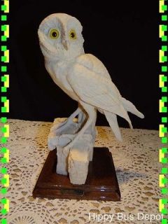 OWL MARBLE ALABASTER ONIX FROM JIM IN TIRRENIA ITALY FIGURINE *NR