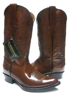 MENS HONEY BROWN LEATHER SHINY CHAMELEON COWBOY BOOTS WESTERN RODEO 