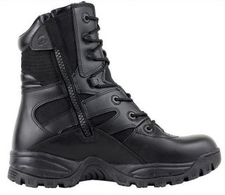 Mens 9 Black Police Tactical Military Boot with Zipper   T2180Z
