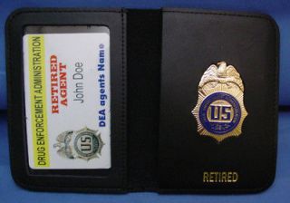 DEA POLICE LEATHER WALLET WITH MINI BADGE