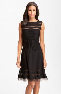 NWOT black Tadashi Shoji Sleeveless Mesh Stripe Jersey Dress size XL