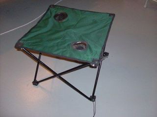 Folding Table Portable Lightweight Aluminum w cup holders GREEN