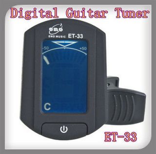 NEW ENO ET 33 Mini Clip On Digital LCD Chromatic Guitar Bass Violin 