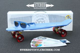 Stereo Vinyl Cruiser Banana Board Skateboard Mini Crusier with Shades 