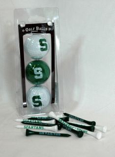 Michigan State Tru Flight Golf balls & 12 Spartan Tees