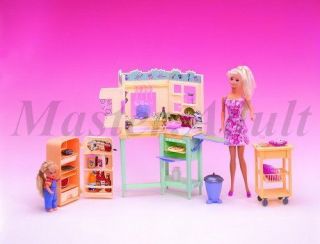 Colorful Kitchen Set for Barbie Mini Fridge,Wa​shing Basin,Oven,Car 