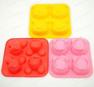 3pcs New Silicone Hello Kitty Mickey Mouse Winnie the Pooh Cake Mould 