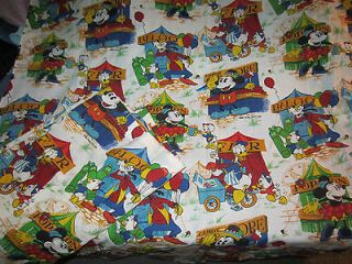 Vintage MICKEY MOUSE Fabric Curtain WALT DISNEY Pluto MINNIE Donald 