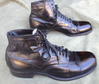 1930s Carter Genuine Kangaroo Kid Leather Ankle Boots   Antique Near 