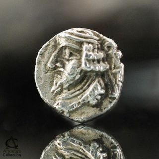 Ancient SILVER COIN Rare early Indo Parthian Kingdom small Obol 