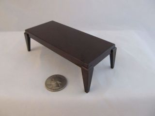 Doll House Furniture Ideal Brown Plastic Modernist Coffee Table 
