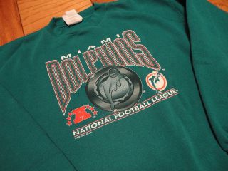 Vintage Used Miami Dolphins Logo Athletic Crewneck Sweatshirt Jumper 