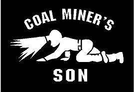 WHITE Vinyl Decal   Coal Miner son crawling light mine fun sticker