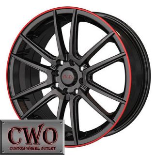 18 Black Akita AK77 Wheels Rims 4x100/4x114.3 4 Lug Civic Integra 