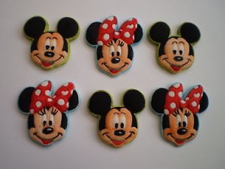 EDIBLE MICKEY AND MINNIE MOUSE STYLE CUPCAKE/CAKE TOPPERS