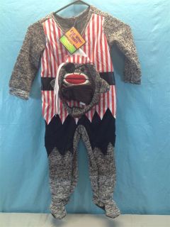   Barrel EYE WANT CANDY 2 Pc Pirate Sock Monkey Halloween Costume 2T