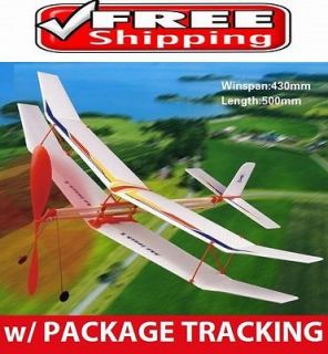   II Rubber Band Elastic Powered Glider Plane Kit Flying Model Toy DF