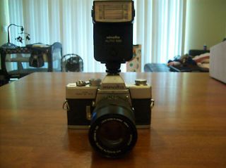 Minolta SRT 101 Film Camera Minolta 128 Flash MD Minolt