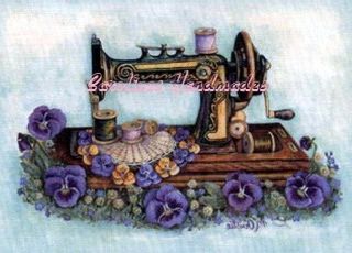 Vintage Sewing Machine MULTI Size Reproduction Cotton Fabric Print 
