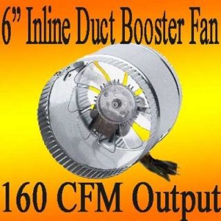 DUCT BOOSTER FAN INLINE INCH AIR CFM HYDROPONIC BLOWER COOL COOLING 