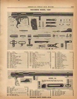 1957 MOSSBERG AD MODEL 142 144 PARTS LIST