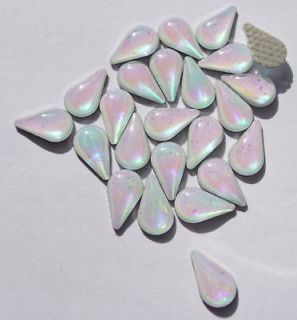 10mm PEAR MOTHER OF PEARL HEAD IRON ON BEAD a Festival Doll Dress gift 