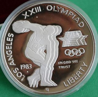 1983 S PROOF Olympic Silver Dollar US Mint COIN ONLY Discus Thrower 