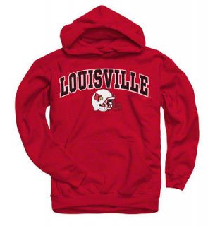 Louisville Cardinals Youth Red Football Helmet Hooded Sweatshirt