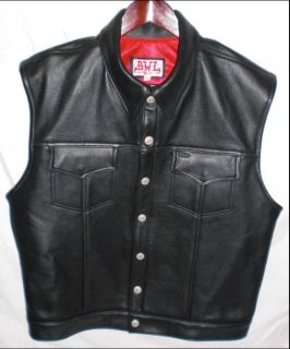 BILL WALL LEATHER 2010 MOTORCYCLE VEST BWL COLLAR XL