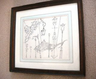 Signed BUSSE Pen & Ink Architectural Drawing + Book Listed Artist 