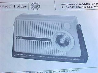 1957 MOTOROLA 6X31C RADIO Photofact Repair Manual