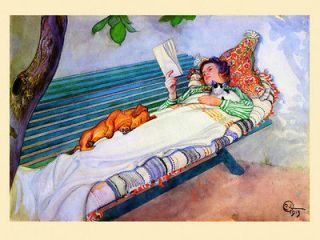   Book with Dachshund Dog and Cat Lovely Vintage Poster Repo FREE S/H