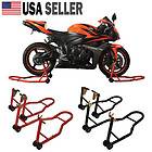 Front and Rear Wheel Lift Motorcycle Stands Swingarm Paddock Spool 