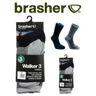 BRASHER WALKER 3 HIKING WALKING SOCKS (TWIN PACK   TWO PAIRS PER PACK)