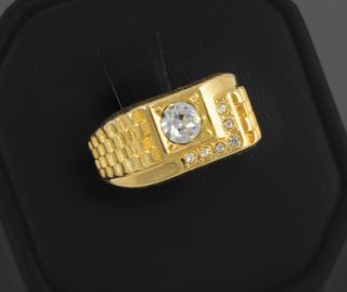   11   J. Esposito Mens 1Ct Cz Basket Weave Ring 14kt Yellow Gold Ep