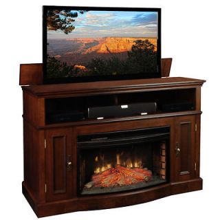 Huntington TV Lift Console and Electric Fireplace by TVLIFTCABINET