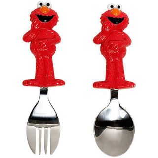 Sesame Street Elmo Toddler Spoon and Fork Flatware/Silverware BPA Free 