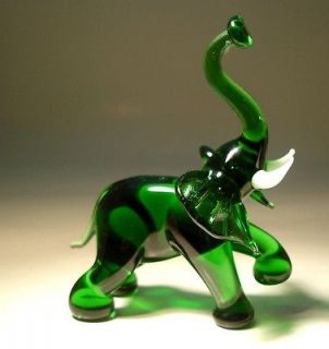 Blown Glass Murano Art Figurine Animal African ELEPHANT with a 