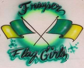 FLAG GIRL COLOR GUARD AIRBRUSH T SHIRT PERSONALIZED