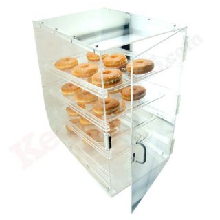 Acrylic Donut & Pastry Display Case   4 Shelves   Doors Open in Front 