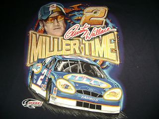 vintage RUSTY WALLACE #2 nascar miller lite ford racing t shirt XL