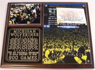   Wolverines All Time Record 900 Wins NCAA Big 10 Photo Plaque Big House