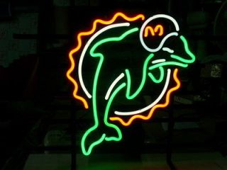 NEW NFL MIAMI DOLPHINS REAL NEON LIGHT BEER BAR PUB SIGN