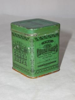ANTIQUE COUGH DROPS TIN ADVERTISING VINTAGE COLLECTIBLE GRAPHICS G 