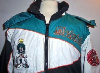 VTG MIAMI DOLPHINS NFL MARVIN THE MARTIAN HOODED JACKET L RARE 