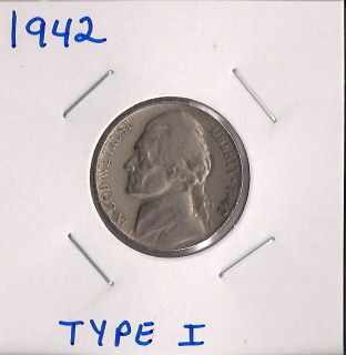 1942 P TYPE 1 JEFFERSON NICKEL ~ I HAVE ALL 1940 1949 P D S NICKELS