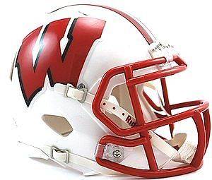   Badgers WHITE Riddell NCAA Football Revolution SPEED Mini Helmet